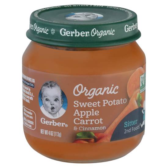 Gerber 2nd Foods Sitte Organic Veggie Power Baby Food (sweet potato-apple -carrot-cinnamon)