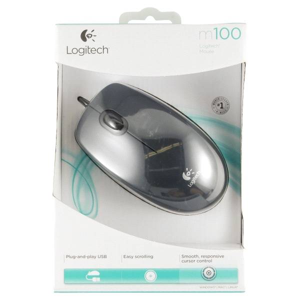Logitech M100 Wired Usb Mouse Gray