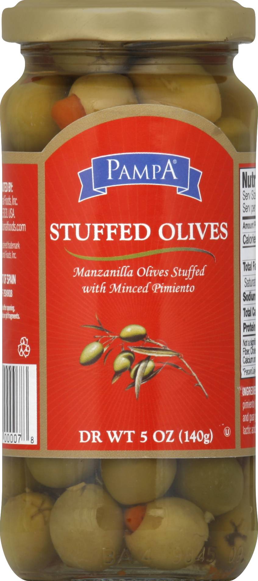 Pampa Stuffed Olives Monzanilla Olives Stuffed With Minced Pimiento (5 oz)