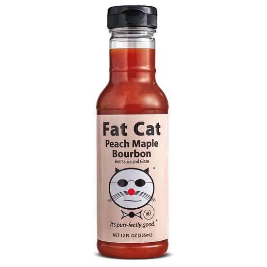 Fat Cat Peach Maple Bourbon Hot Sauce and Glaze