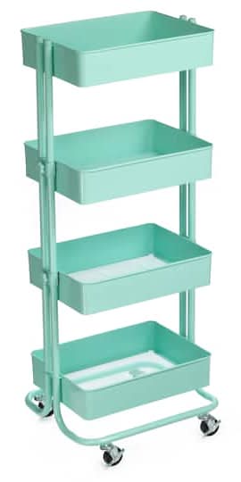 Lexington 4-Tier Jelly Mint Rolling Cart By Simply Tidy