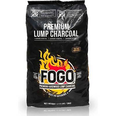 FOGO Premium Hardwood Lump Charcoal, Natural, Medium and Small Sized Lump Charcoal for Grilling and Smoking, Restaurant Quality, 17.6 Pound Bag