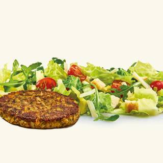 JB Caesar Salat und Vegan Patty