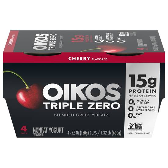 Oikos Cherry Nonfat Greek Yogurt (4 x 5.3 oz)