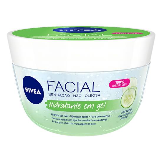 Nivea hidratante facial em gel com ácido hialurônico e pepino (100g)