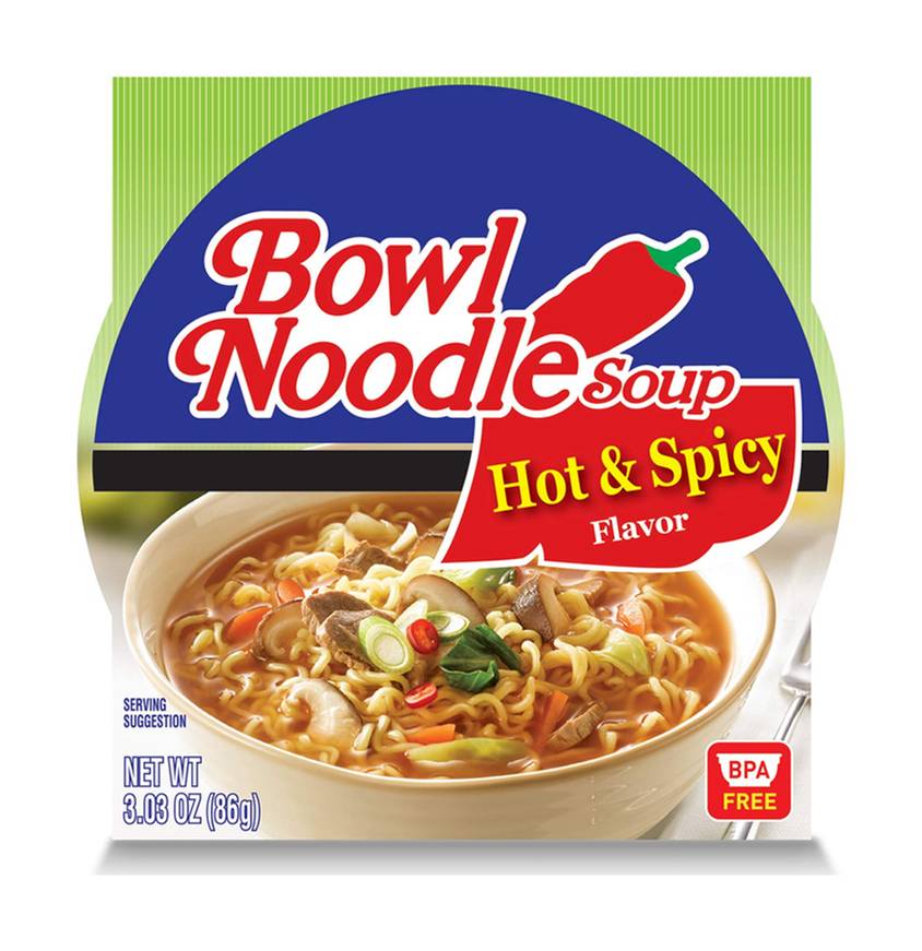 Nong Shim Hot & Spicy Noodle Bowl Soup 3.03oz