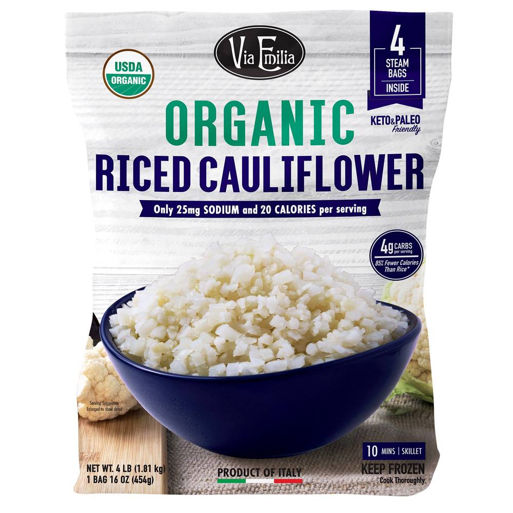 Via Emilia Organic Riced Cauliflower (4 ct, 1 lb)