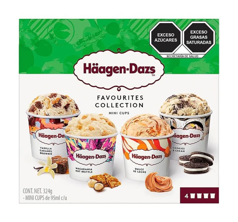Häagen-Dazs · Favourites collection helados en mini vasitos, surtido (4 x 95 ml)