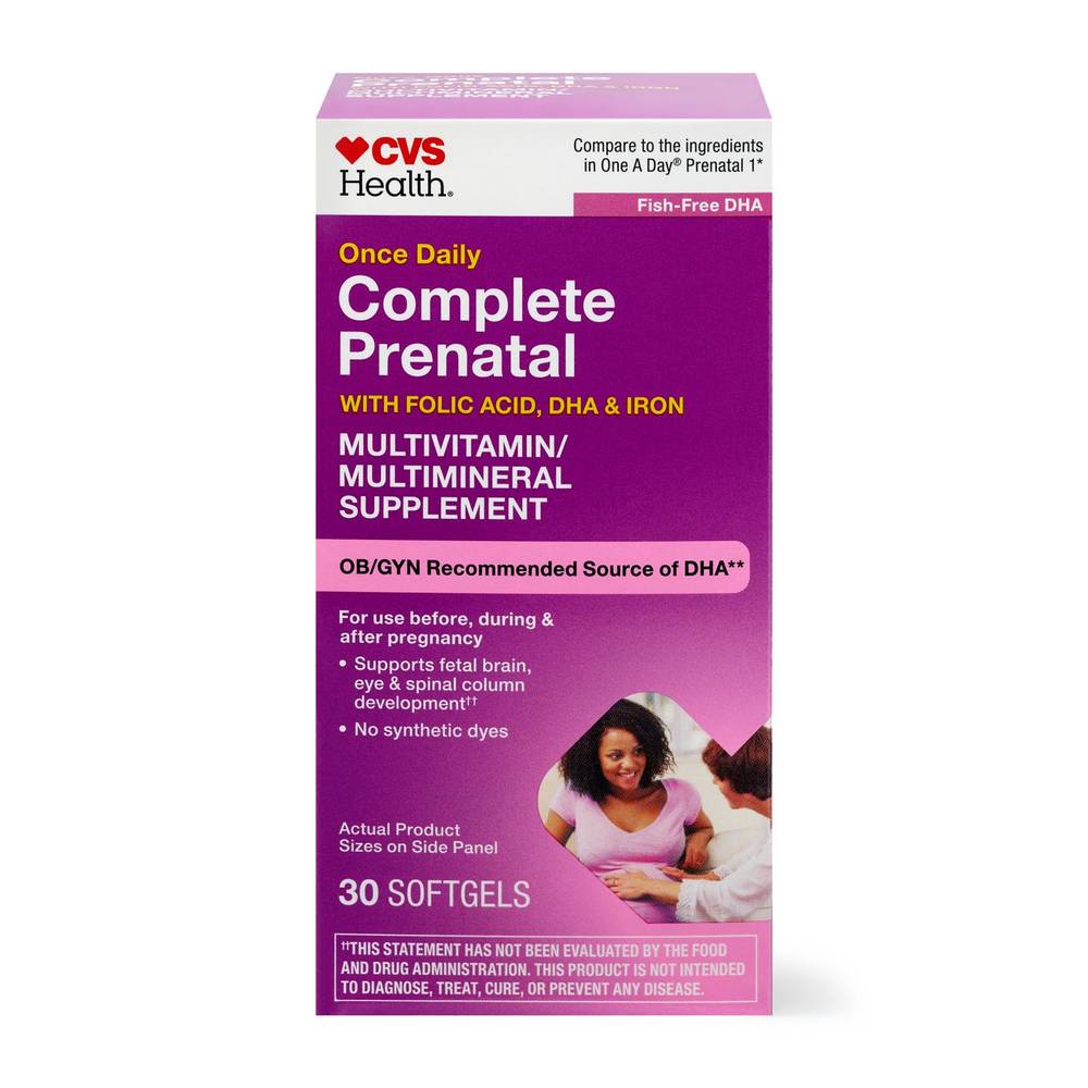 Cvs Health Complete Prenatal With Dha & Folic Acid Softgels, 30 Ct