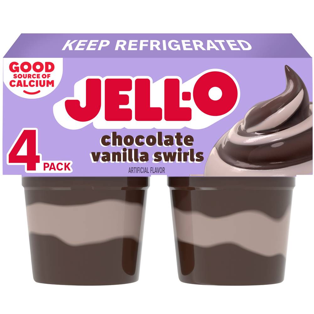 Jell-O Chocolate Vanilla Swirls Pudding (4 ct)