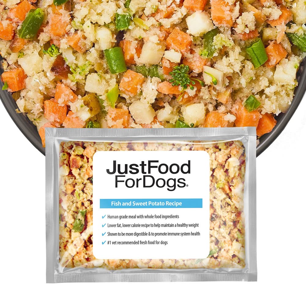 JustFoodForDogs All Life Stages Frozen Dog Food - Fish & Sweet Potato, Grain Free (Size: 18 Oz)