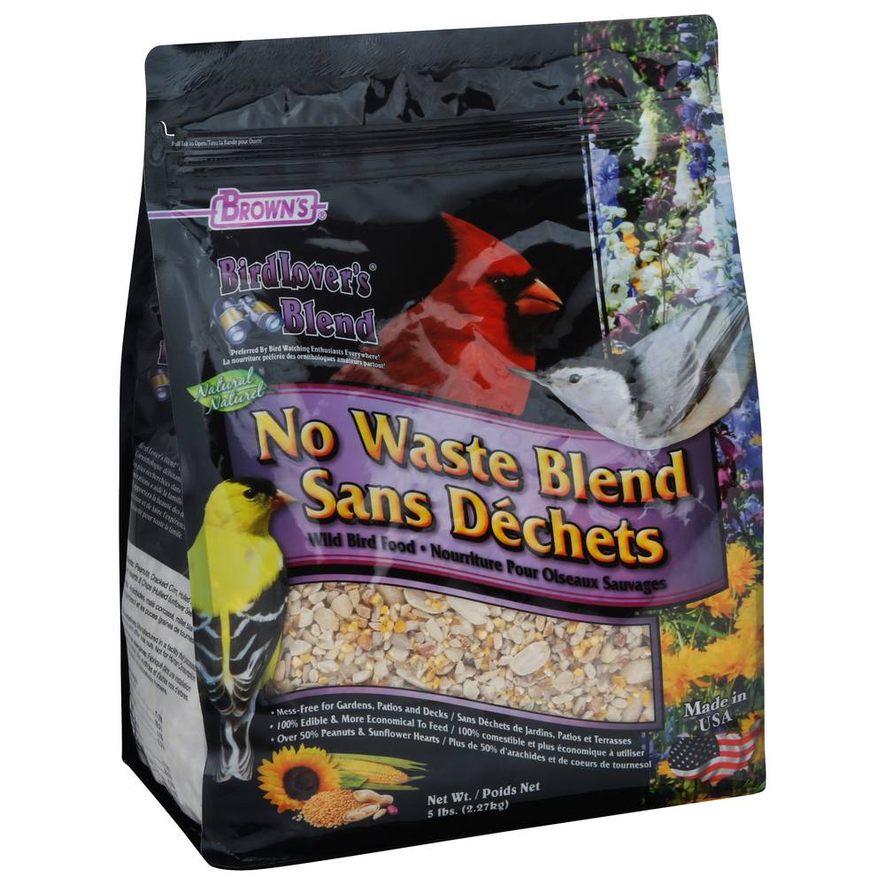 Brown's Bird Lover's Blend No Waste Blend Bird Food (5 lbs)