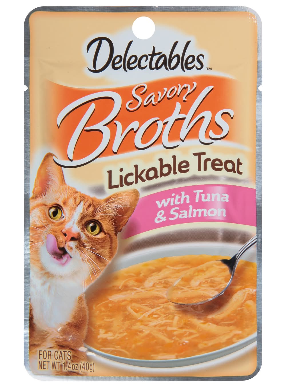 Delectables Savory Broths Lickable Treat For Cats, Tuna & Salmon, (1.4 oz)