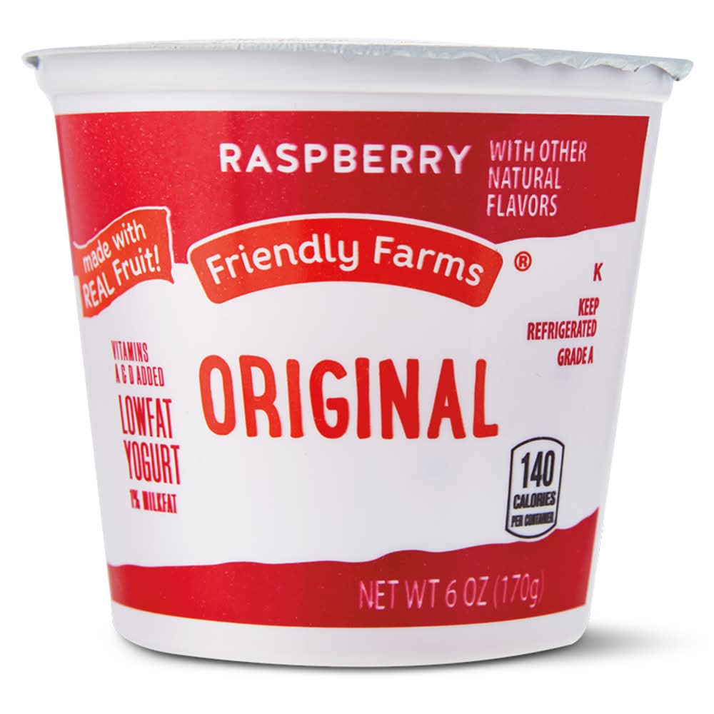 Friendly Farms Original Lowfat Yogurt, Raspberry (6 oz)