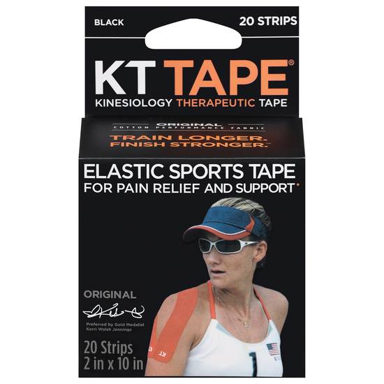 Kt Tape Elastic Black Original Sports Tape (20 ct)