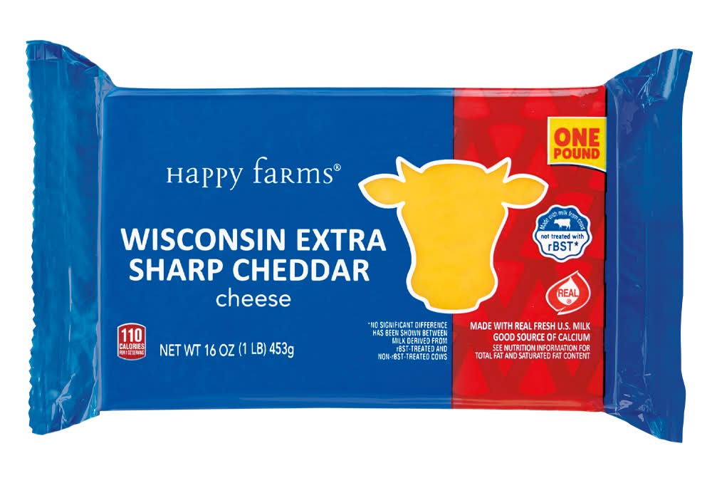 Happy Farms Wisconsin Extra Sharp Cheddar Cheese (16 oz)