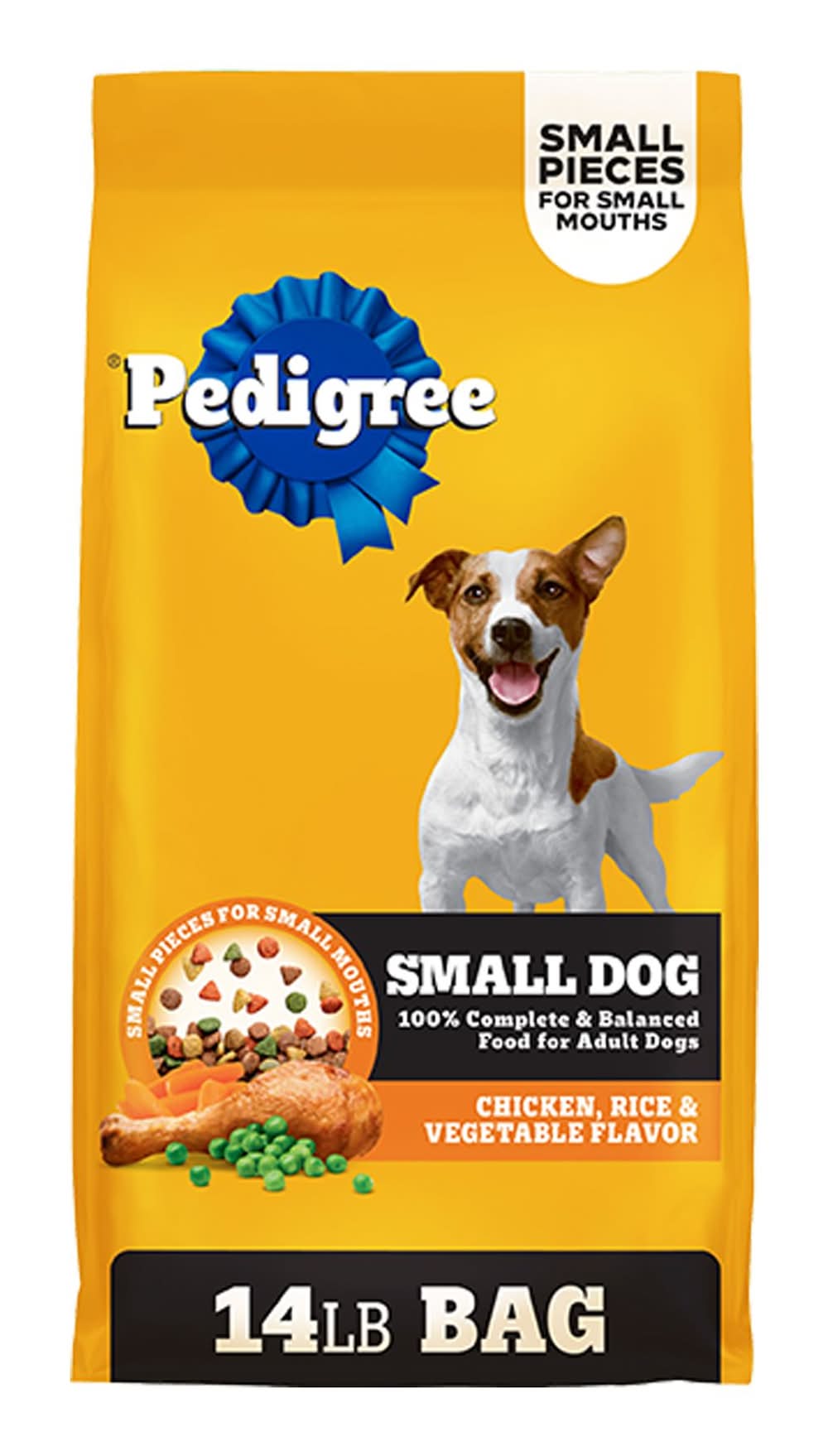 Pedigree® Complete Nutrition Small Breed Adult Dry Dog Food - Chicken, Rice & Vegetables (Flavor: Chicken, Rice & Vegetables, Color: Assorted, Size: 14 Lb)