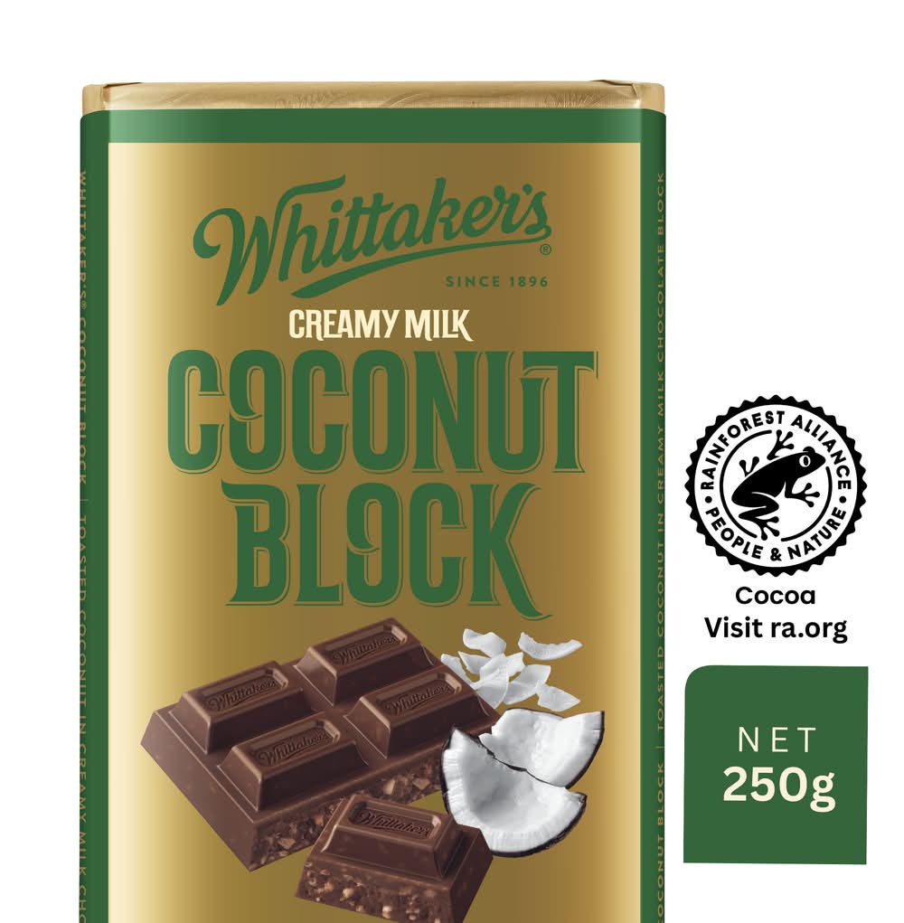 Whittaker's Creamy Milk Chocolate Bar, Coconut Block (250g)