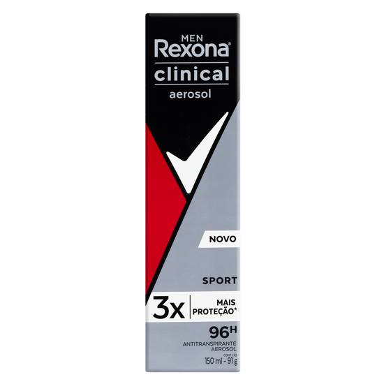 Rexona desodorante aerosol masculino clinical sport (150 ml)