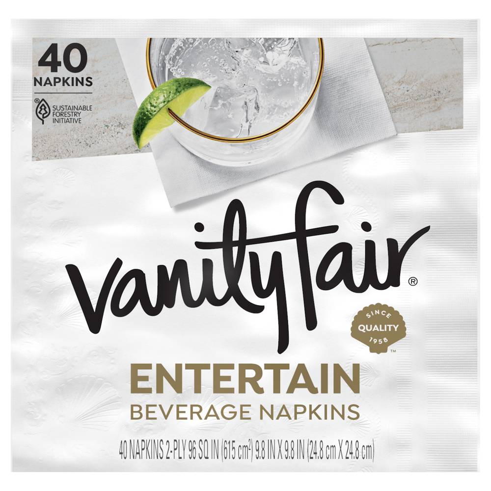 Vanity Fair Entertain Beverage Napkins (40 ct)