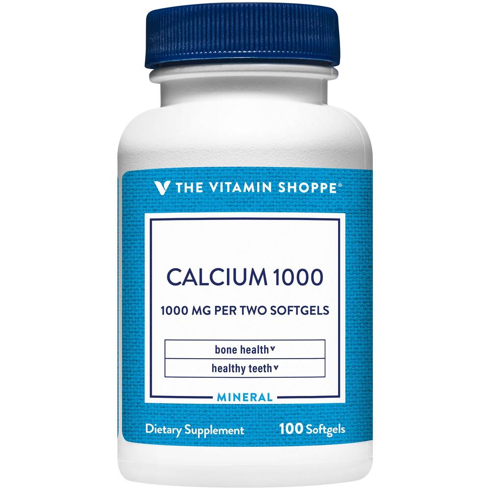 The Vitamin Shoppe Calcium 1000 Healthy Bones & Teeth Softgels (100 ct)