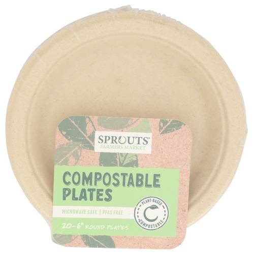 Sprouts Compostable 6 Inch Round Plates