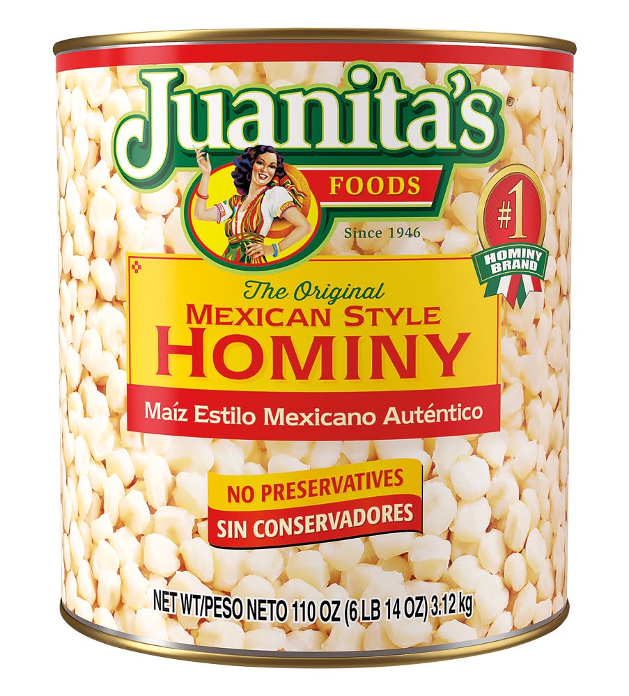 Juanita's Foods The Original Hominy, Mexican Style (110 oz)