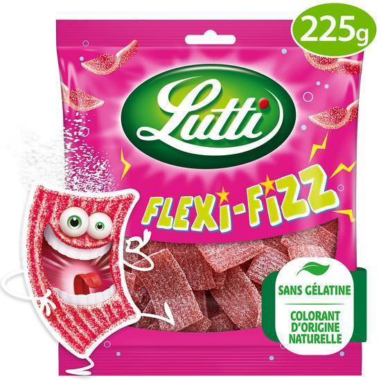 Lutti - Bonbons flexi-fizz, fraise (225g)