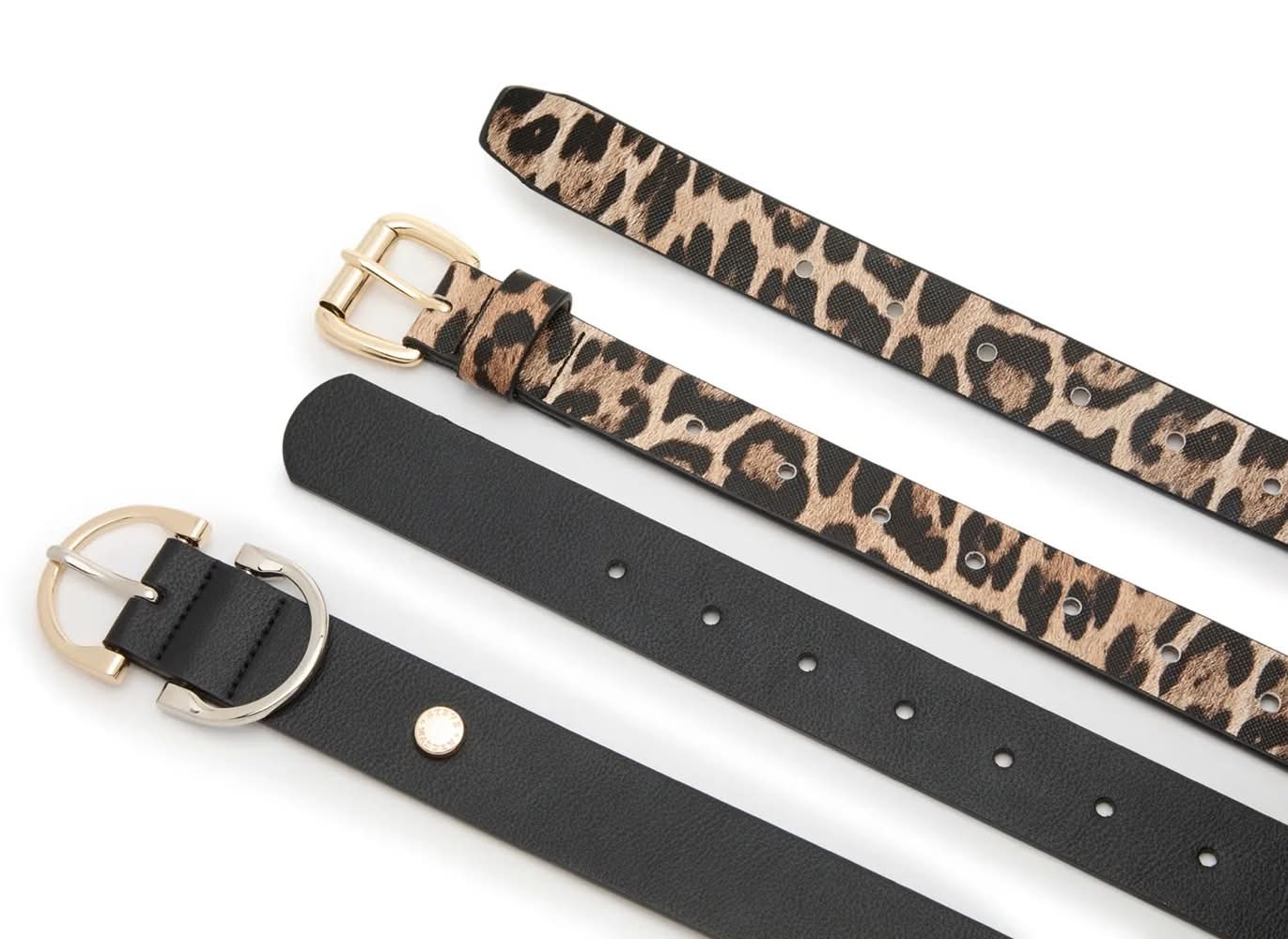 Steve Madden Bone Belt, Card Holder & Leopard Scarf Keyring Set M/L  NWT! Brown/Multi Leopard Dinah Pony Hair Card Holder | Women main image 3