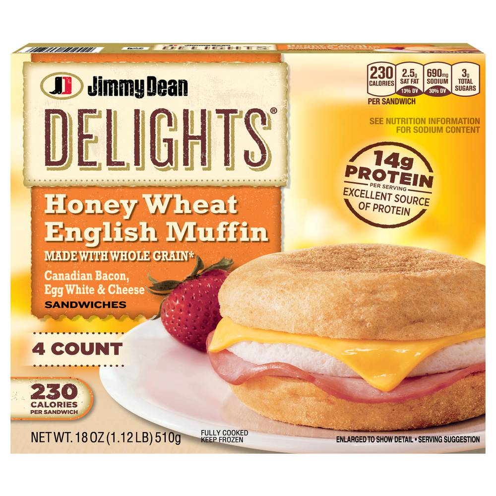 Jimmy Dean Delights Honey Wheat English Muffin Sandwiches (1.12 lbs)