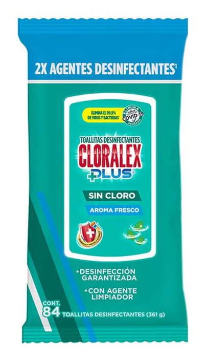 Cloralex · Plus toallitas desinfectantes (84 un)