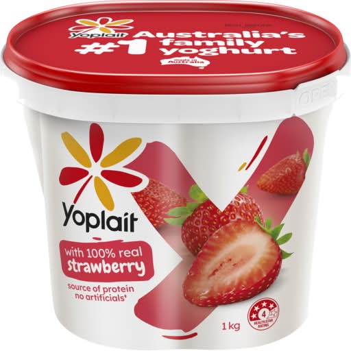 Yoplait 100% Real Yoghurt, Strawberry (1kg)