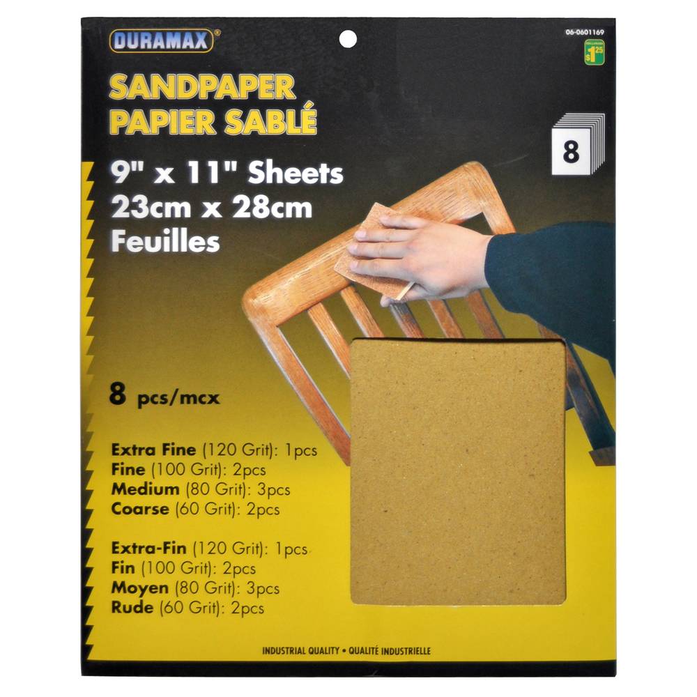 Duramax Sandpaper Sheets (8 ct) (9" x 11")