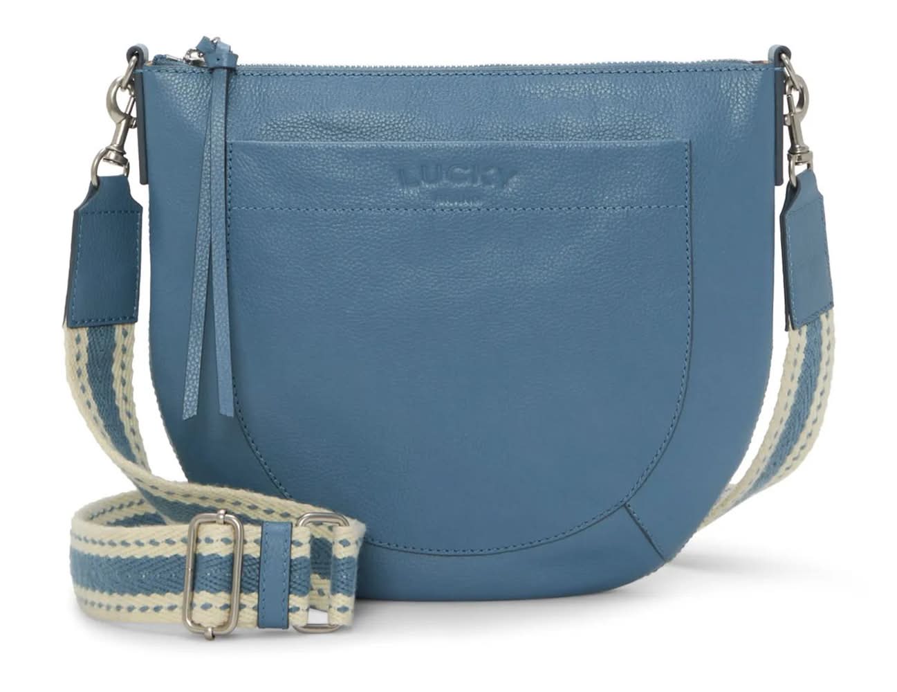 Lucky Brand Kyla Leather Crossbody Bag (Blue One Size)