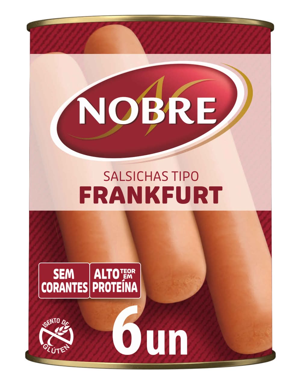 Salsichas Frankfurt Originais Lata 6 un Nobre (emb. 250 gr (peso escorrido 120 gr))