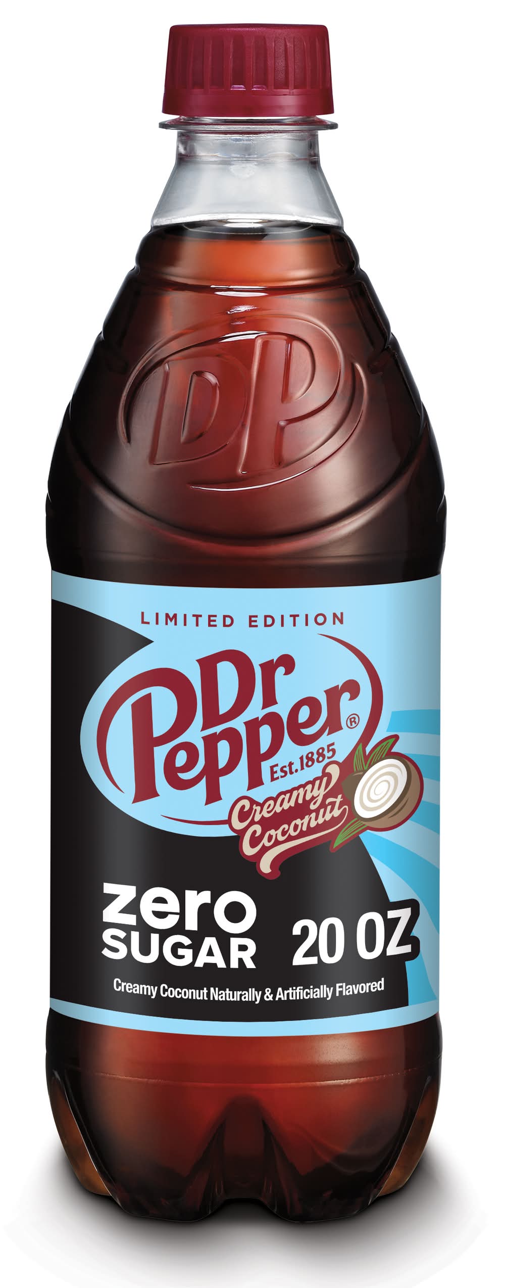 Dr Pepper Zero Sugar Soda, Creamy Cocnut (20 fl oz)