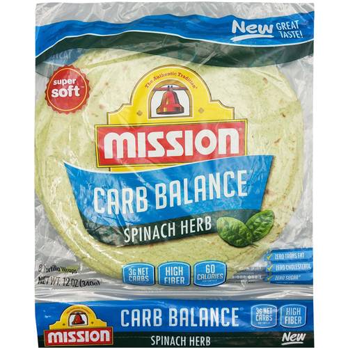 Mission Spinach Herb Carb Balance Tortilla Wraps