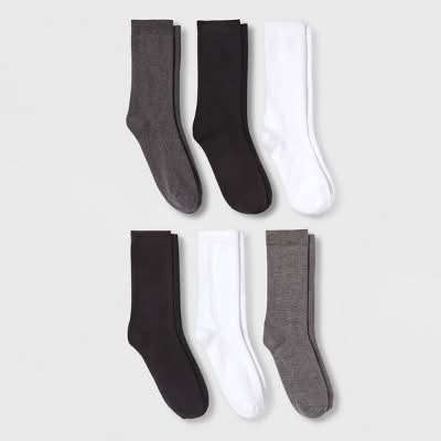 A New Day Crew Socks, Women, 4-10, Assorted (6 ct)