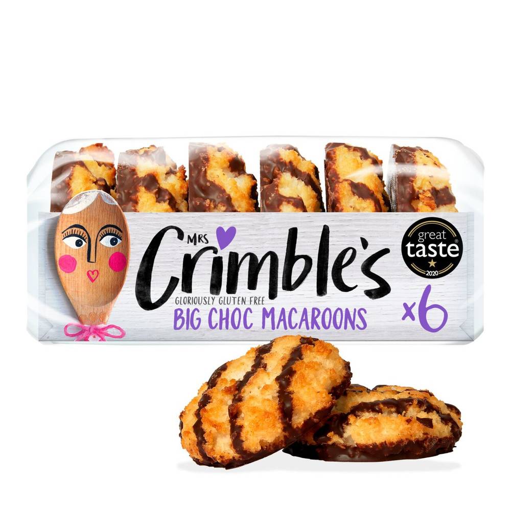 Mrs Crimble's Gluten Free 6 Large Chocolate Macaroons (195gr)