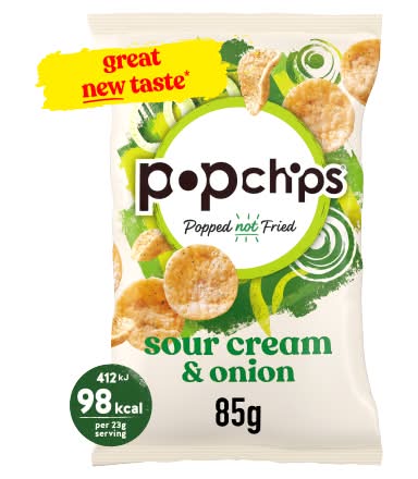 Popchips Sour Cream & Onion, Potato Snacks (85g)