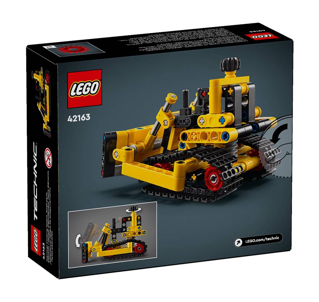 LEGO Technic Heavy-Duty Bulldozer Building Set 42163, Yellow (195 ct)