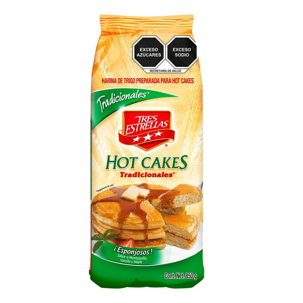 Tres estrellas harina para hot cakes tradicionales (bolsa 850 g)