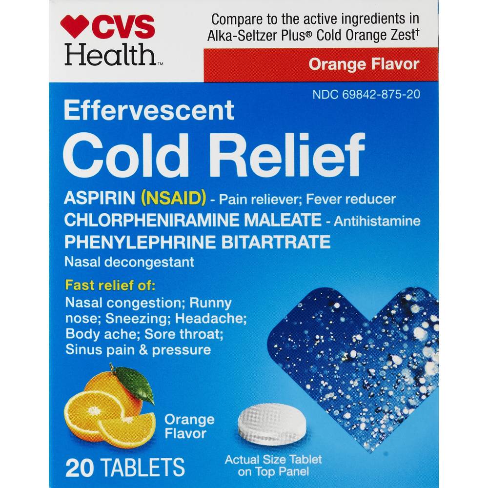 Cvs Health Effervescent Cold Relief Tablets (orange )