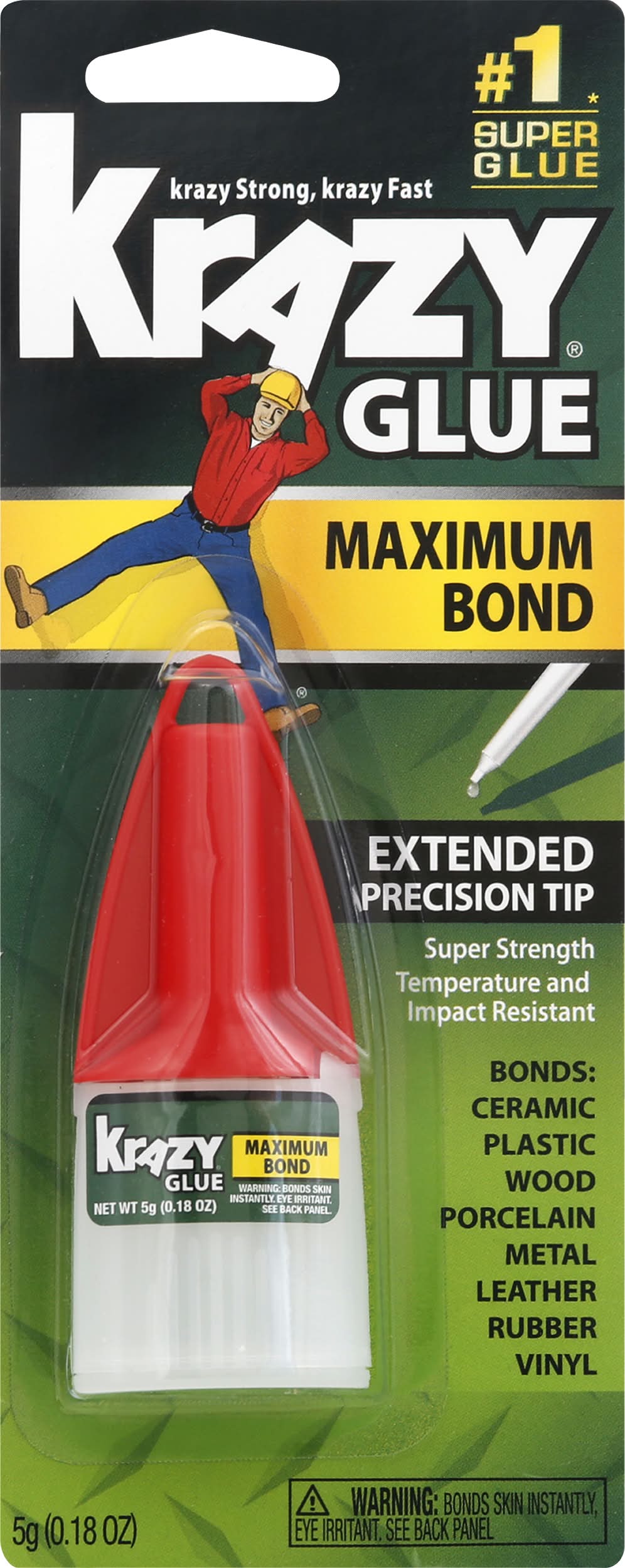 Krazy Glue Extra Strong Glue With Extended Precision Tip (0.18 oz)