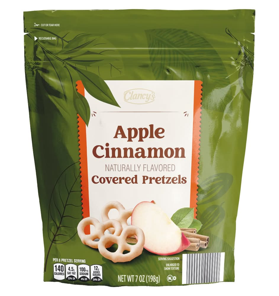 Clancy's Covered Pretzels, Apple Cinnamon (7 oz)