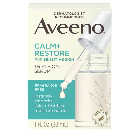 Aveeno Calm + Restore Triple Oat Sensitive Skin Face Serum, 1 OZ