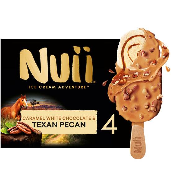 Null - Crème glacée bâtonnets à la vanille avec sauce au caramel (4 pièces)