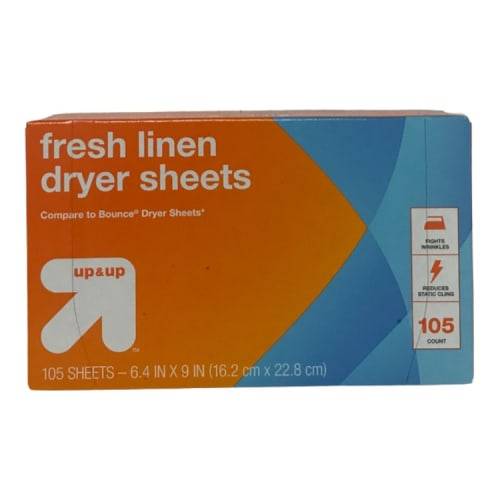 Up&Up Fresh Linen Fabric Softener Dryer Sheets (6.4 in * 9 in)