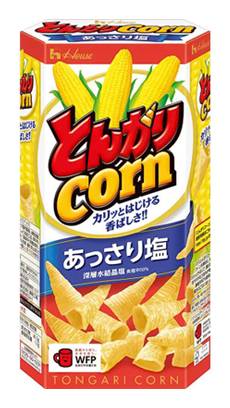 17256：ハウス とんがりコーン  あっさり塩 68G / House, Tongari Corn, Light Salt Flavored, 68G