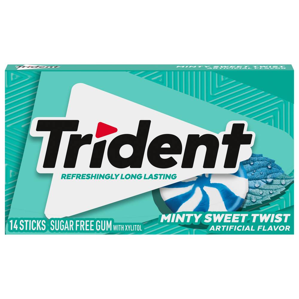 Trident Sugar Free Minty Sweet Twist Gum With Xylitol (14 ct)